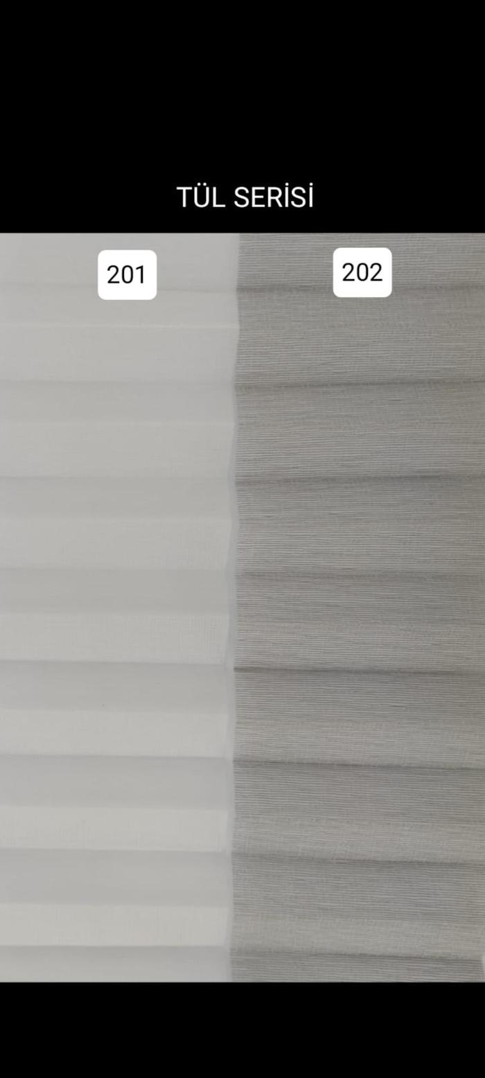 Tül serisi numune kartı, kodlar 201 ve 202